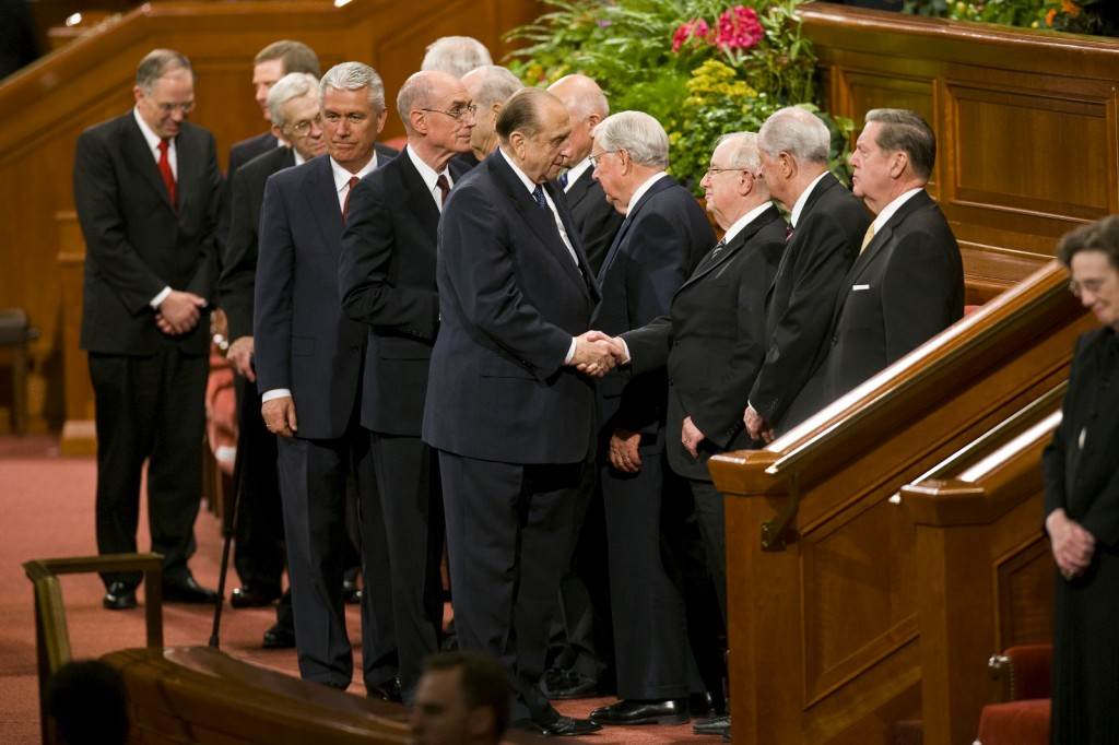 general conference shaking hands