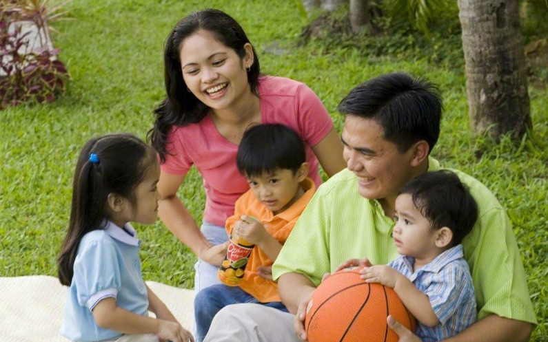 Filipino family enjoying - silent ways of saying "I love you" to each other