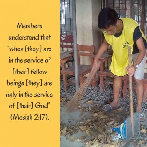 2016 National Day of Service - Mormon member cleaning the classroom