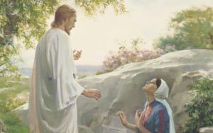 The resurrected Savior and Mary