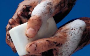 cleansing dirty hands is a common metaphor of cleansing yourself from sin.