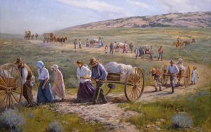 Mormon pioneers are on their journey to Salt Lake Valley