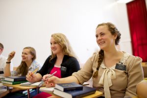 Mormon Sister Missionaries in Class Setting