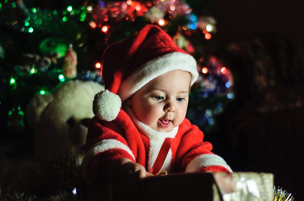 baby in santa suit